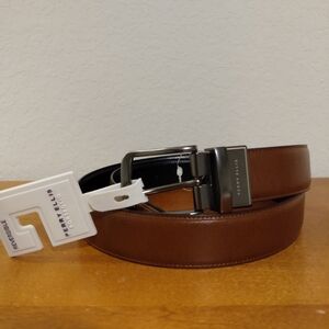 NWT Perry Ellis Men's Size 36 Brown And Black Reversible Belt
